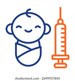 Icono de inmunización Ilustración vectorial de color