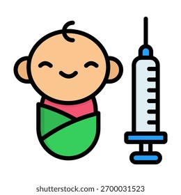 Immunization Icon Lineal Color Vector Illustration