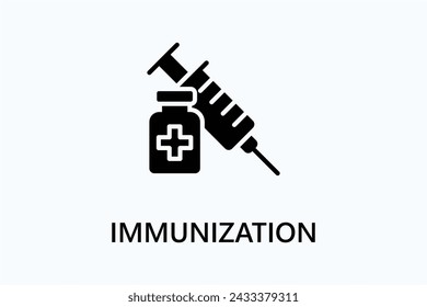 Icono de inmunización o símbolo de logotipo ilustración vectorial	