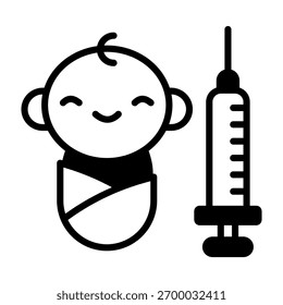 Icono de inmunización Ilustración vectorial mixta
