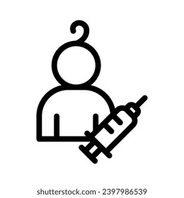 immunization line icon illustration vector graphic. Simple element illustration vector graphic, suitable for app, websites, and presentations isolated on white background