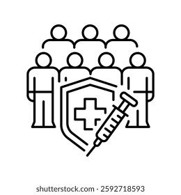 immunization line icon. Vector isolated element. Editable stroke.