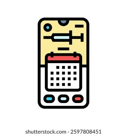 immunization tracker healthcare innovation color icon vector. immunization tracker healthcare innovation sign. isolated symbol illustration