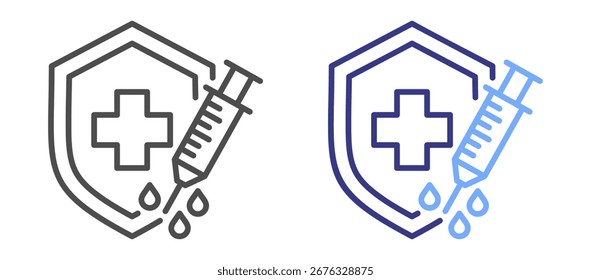 Immunization two color icon sheet vector illustration