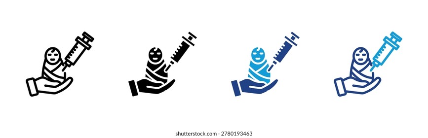 Immunization Web icon with multiple style collection