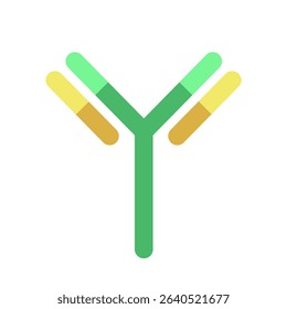 immunoglobulin antibody structure schematic icon. Adaptive immune response illustration. Vector 