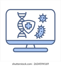 Immunoinformatics Blue Icon Vector Illustration