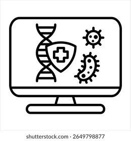 Immunoinformatics Outline Icon Vector Illustration