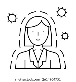 immunologist doctor line icon vector. immunologist doctor sign. isolated contour symbol black illustration