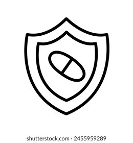 Immunosuppressives line black icon. Medicines to reduce heartburn. Sign for web page, mobile app, button, logo. Vector isolated button. Editable stroke.