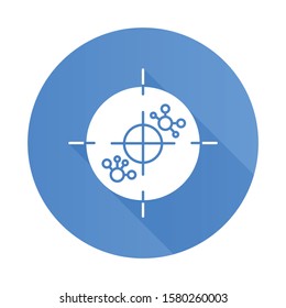 Immunotherapy Blue Flat Design Long Shadow Glyph Icon. Leukemia Test. Molecular Experiment. Lymphoma. Cells And Antibodies. Immune System. Medical Procedure. Virus. Vector Silhouette Illustration