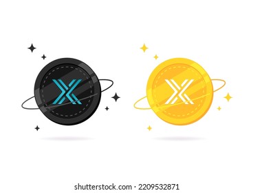 Immutable X (IMX) coin flat icon isolated on white background.