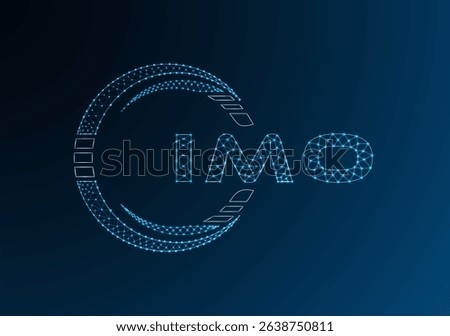 IMO low poly letter logo vector design. IMO lower poly logo design. Low poly logo.