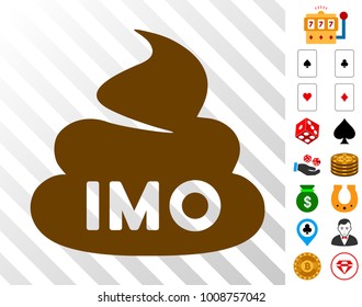 Imo Shit icon with bonus gamble images. Vector illustration style is flat iconic symbols. Designed for gamble software.