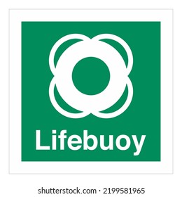 Señal OMI Res A760 18 modificada ISO 17631 2002 Lifebuoy con texto