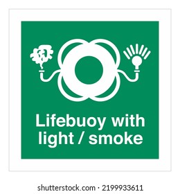 Signo OMI Marking Res A760 18 modificado ISO 17631 2002 Lifebuoy con humo ligero con texto