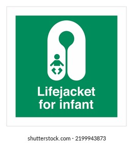 IMO Sign Marking Res A760 18 as amended ISO 17631 2002 Lifejacket For Infant With Text
