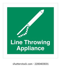 IMO Sign Marking Res A760 18 as amended ISO 17631 2002 Line Throwing Appliance With Text

