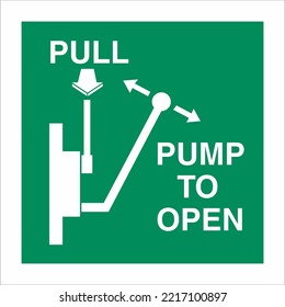 IMO SOLAS IMPA Sea Safety Sign Marking For Ship Boat Offshore Escape Route Pull Pump To Open