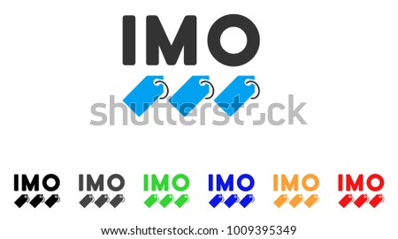 Imo Tags icon. Vector illustration style is a flat iconic imo tags symbol with gray, yellow, green, blue, red, black color versions. Designed for web and software interfaces.