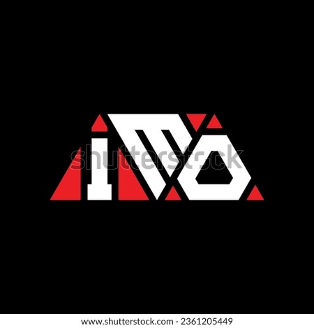 IMO triangle letter logo design with triangle shape. IMO triangle logo design monogram. IMO triangle vector logo template with red color. IMO triangular logo Simple, Elegant, and Luxurious design.