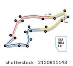 Imola grand prix race track. circuit for motorsport and autosport. Vector illustration.