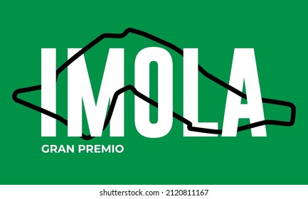 Imola grand prix race track. circuit for motorsport and autosport. Vector illustration.