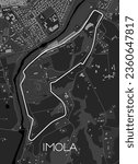 imola Track Map for Poster Wall Art