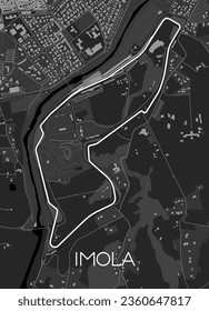 imola Track Map for Poster Wall Art