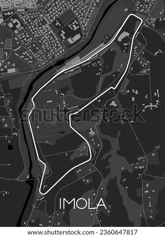 imola Track Map for Poster Wall Art