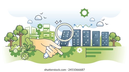 Wirkungsanalyse mit Bewertung der Geschäftsrisikofaktoren skizziert Hands-Konzept. Prozessmanagement und Vektorillustration der Saldenkontrolle. Vorhersage und Vermeidung von Gefahren und potenziellen Bedrohungen.