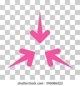 Impact Arrows icon. Vector illustration style is flat iconic symbol, pink color, transparent background. Designed for web and software interfaces.