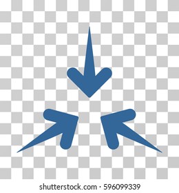 Impact Arrows icon. Vector illustration style is flat iconic symbol, cobalt color, transparent background. Designed for web and software interfaces.