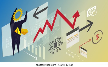 Impact of Artificial Intelligence on Buisness Process - Abstract Illustration as EPS 10 File