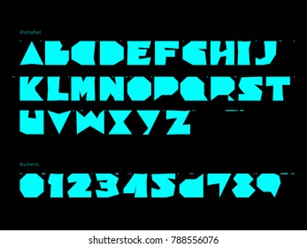 Impact bold neon font set