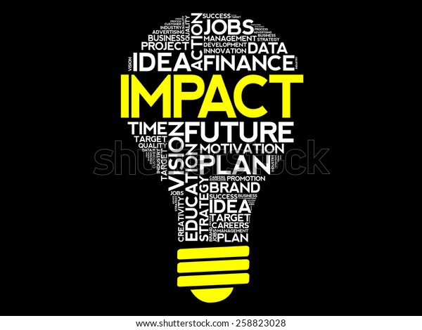 Impact Bulb Word Cloud Business Concept Stock Vector Royalty Free