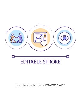 Impact of competition on business development loop concept icon. Analysis results. Causes to growth abstract idea thin line illustration. Isolated outline drawing. Editable stroke. Arial font used