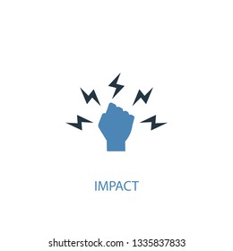 impact concept 2 colored icon. Simple blue element illustration. impact concept symbol design. Can be used for web and mobile UI/UX