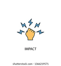 impact concept 2 colored icon. Simple blue element illustration. impact concept symbol design. Can be used for web and mobile UI/UX