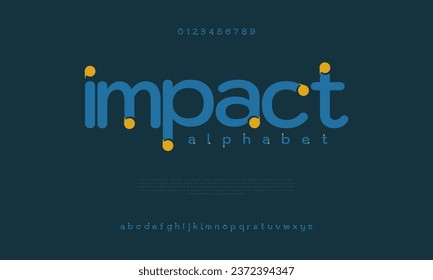 Impact creative modern urban alphabet font. Digital abstract moslem, futuristic, fashion, sport, minimal technology typography. Simple numeric vector illustration