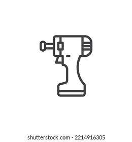 Impact driver line icon. linear style sign for mobile concept and web design. Impact screwdriver outline vector icon. Symbol, logo illustration. Vector graphics