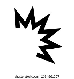 Impact emphasis silhouette icon. Vector.