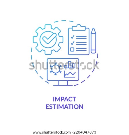 Impact estimation blue gradient concept icon. Data study and analysis. Disease monitoring abstract idea thin line illustration. Isolated outline drawing. Myriad Pro-Bold fonts used