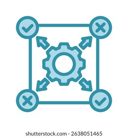 Impact Factor mini illustration dual tone color icon, use for research and development, education, industry, UI, UX kit, app and web development, digital or print.