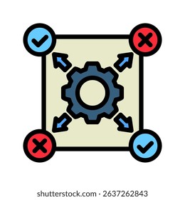 Impact Factor mini illustration outline color icon, use for research and development, education, industry, UI, UX kit, app and web development, digital or print.