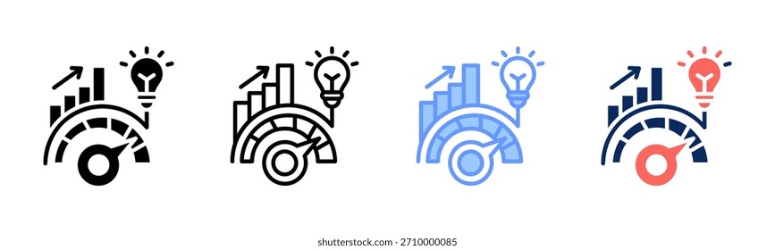 Impact Gauge icon set multiple style collection