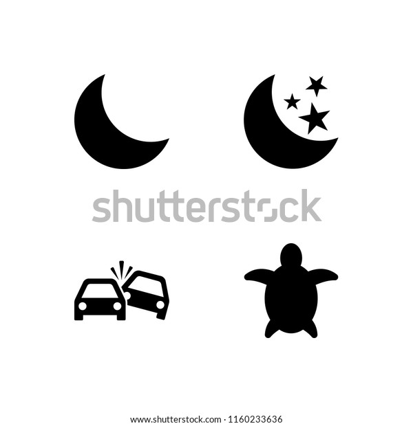 impact icon. 4 impact set with turtle,\
crash and moon vector icons for web and mobile\
app