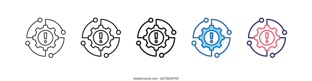 Icono De Impacto En 5 Estilos Diferentes Conjunto De Colección.