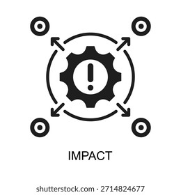 Ilustração de vetor de glifos de ícones de impacto