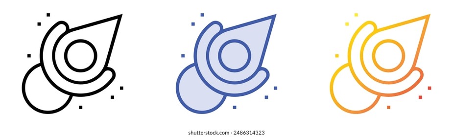 impact icon. Linear, Blue Fill and Gradient Style Design Isolated On White Background